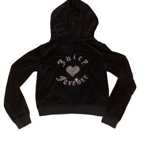 Juicy Couture Black Zip Up Hoodie Size S